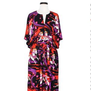 Trashy Diva belted zip caftan in carousel ponies.
